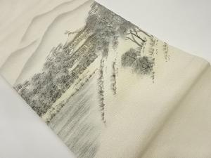 金通し手描き金閣寺模様名古屋帯